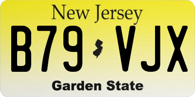 NJ license plate B79VJX