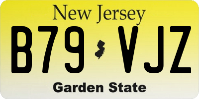 NJ license plate B79VJZ
