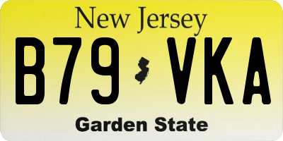 NJ license plate B79VKA