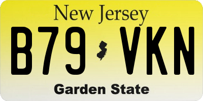 NJ license plate B79VKN