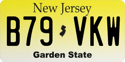 NJ license plate B79VKW