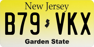 NJ license plate B79VKX