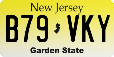 NJ license plate B79VKY
