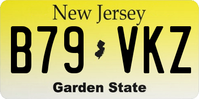 NJ license plate B79VKZ