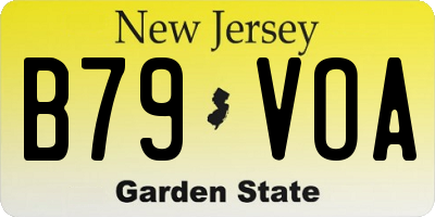 NJ license plate B79VOA