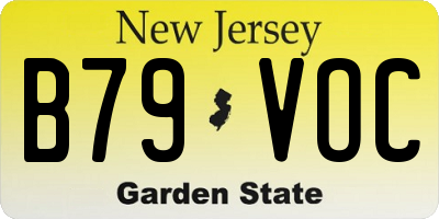 NJ license plate B79VOC