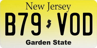 NJ license plate B79VOD