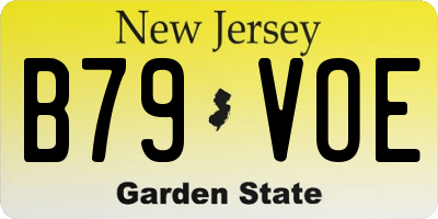 NJ license plate B79VOE