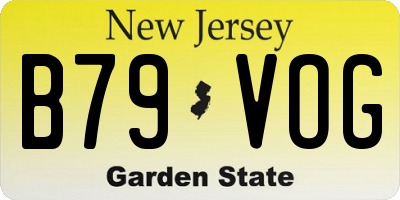 NJ license plate B79VOG