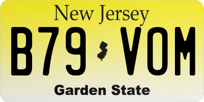 NJ license plate B79VOM