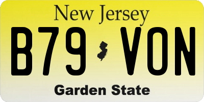 NJ license plate B79VON