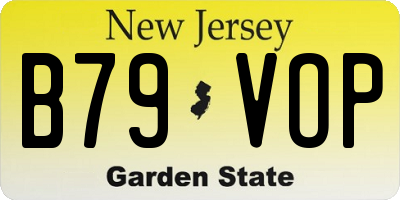 NJ license plate B79VOP
