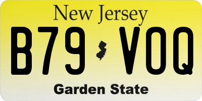 NJ license plate B79VOQ