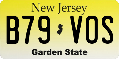 NJ license plate B79VOS