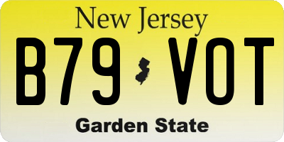 NJ license plate B79VOT