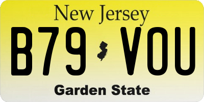 NJ license plate B79VOU