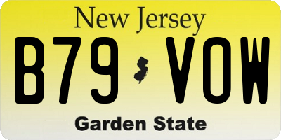 NJ license plate B79VOW