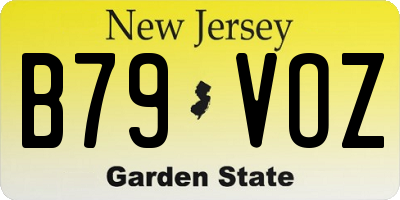 NJ license plate B79VOZ