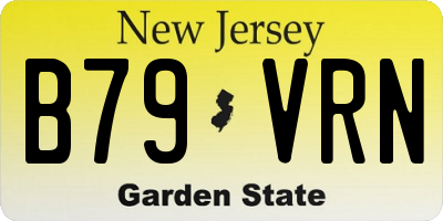 NJ license plate B79VRN