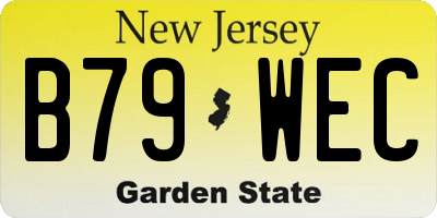 NJ license plate B79WEC