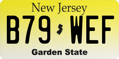 NJ license plate B79WEF