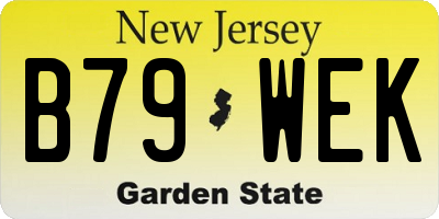 NJ license plate B79WEK
