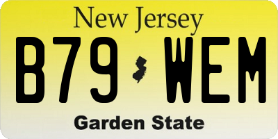 NJ license plate B79WEM