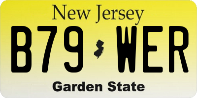 NJ license plate B79WER