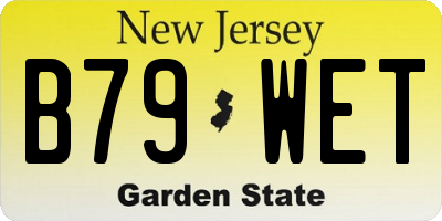 NJ license plate B79WET