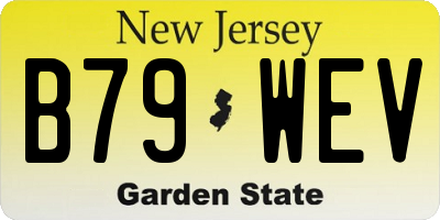 NJ license plate B79WEV