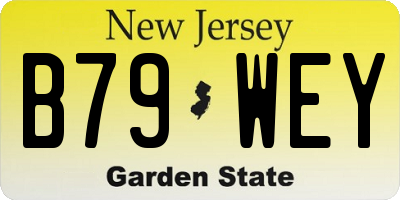 NJ license plate B79WEY