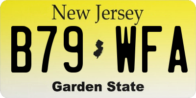 NJ license plate B79WFA