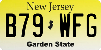 NJ license plate B79WFG