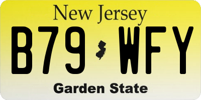 NJ license plate B79WFY
