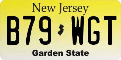 NJ license plate B79WGT