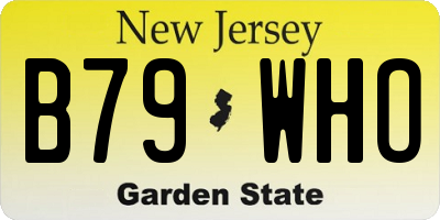 NJ license plate B79WHO