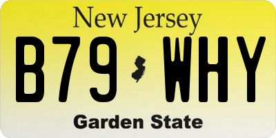 NJ license plate B79WHY