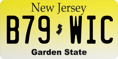 NJ license plate B79WIC
