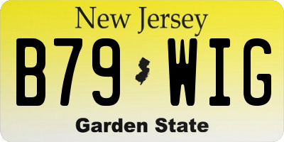 NJ license plate B79WIG