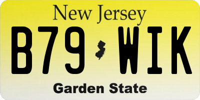 NJ license plate B79WIK