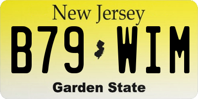 NJ license plate B79WIM