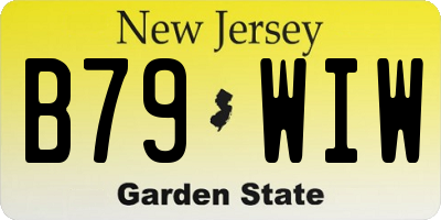 NJ license plate B79WIW