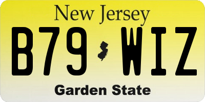 NJ license plate B79WIZ