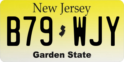 NJ license plate B79WJY
