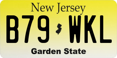 NJ license plate B79WKL
