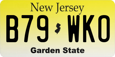 NJ license plate B79WKO