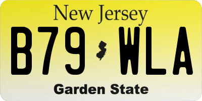 NJ license plate B79WLA