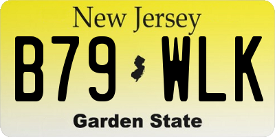 NJ license plate B79WLK