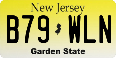 NJ license plate B79WLN