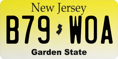 NJ license plate B79WOA